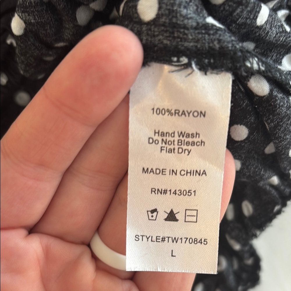 Black Polka Dot Women's Top - Picture 4 of 4